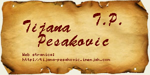 Tijana Pešaković vizit kartica